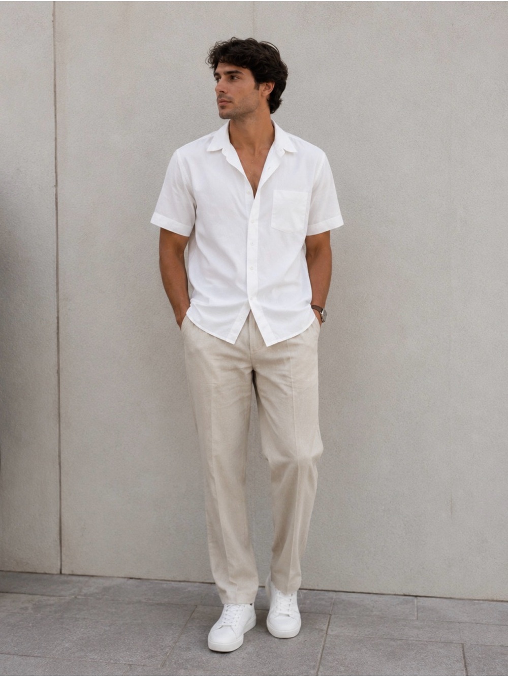 Perry Ellis Beige Relaxed Chinos